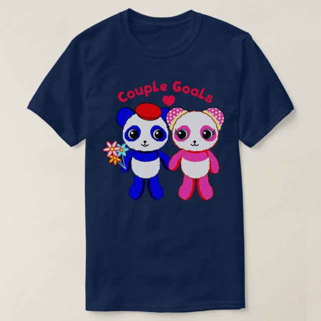 Cute pandas couple T-Shirt (Design Front)