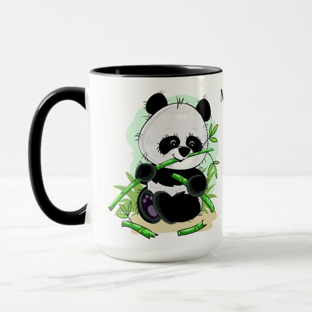 Cute Pandas custom name mugs (Left)