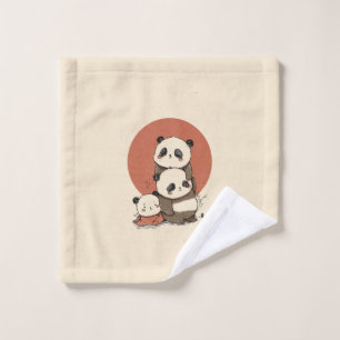 Cute Pandas Design Wash Cloth