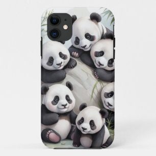 Cute Pandas Group Photo iPhone 11 Case