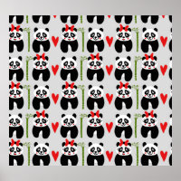 Cute Pandas Hearts: Children's Pattern