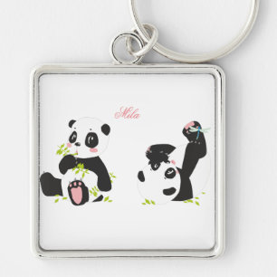Cute pandas keychain