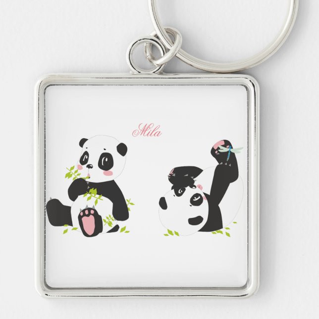 Cute pandas keychain (Front)