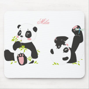 Cute pandas mouse pad