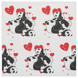 Cute Pandas playing family Fabric