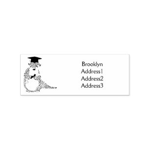 Cute pangolin graduating cartoon rubber stamp