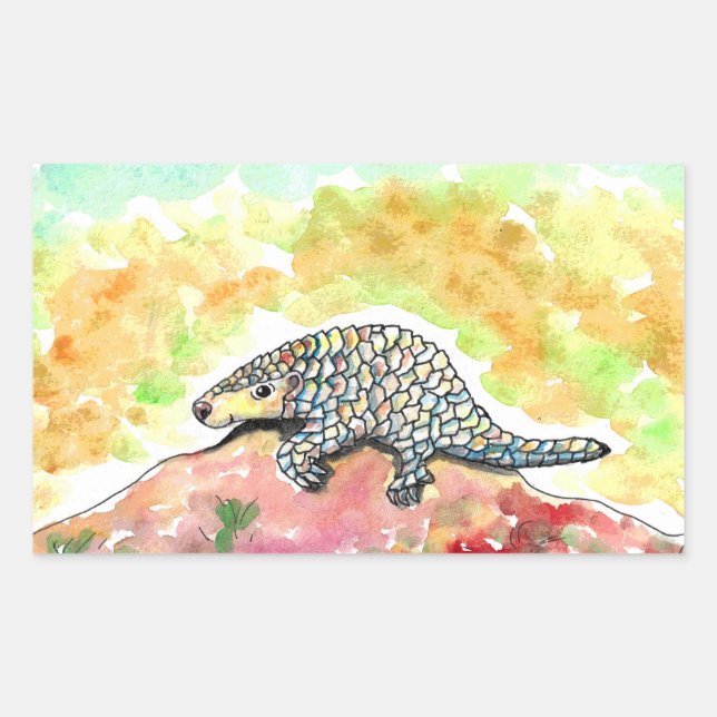 Cute Pangolin Painting Sticker (Front)