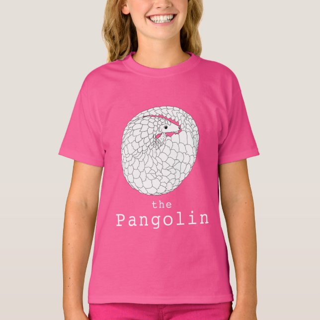 Cute Pangolin Rolled Up T-Shirt (Front)