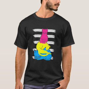 Cute Pansexual Cat Lgbtq Pan Pride Flag Pansexual T-Shirt