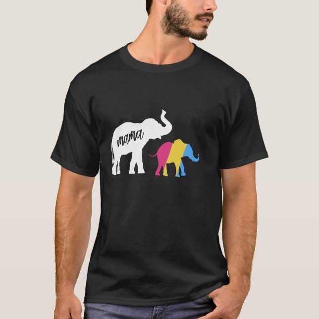 Cute Pansexual Elephant Mom T-Shirt (Front)