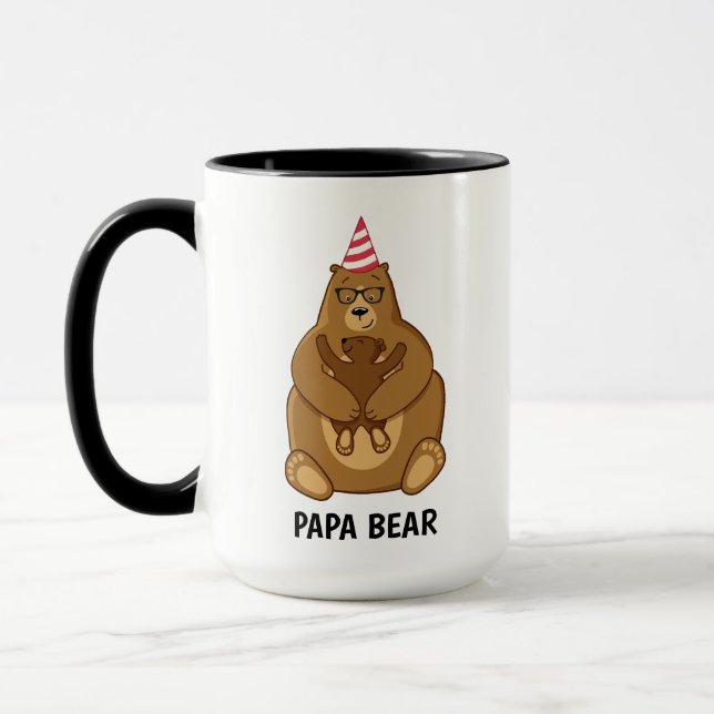 Cute Papa Bear Fathers Day Gift Specialty Mug (Left)