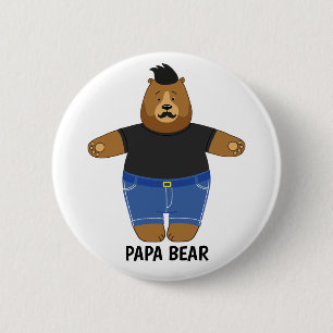 Cute Papa Bear Fathers Day Gift Specialty Mug 2 Inch Round Button