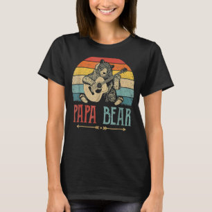 Cute Papa Bear Vintage Father's Day Retro Dad Guit T-Shirt