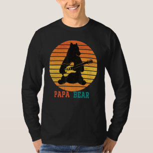 Cute Papa Bear Vintage Father's Day Retro Dad Guit T-Shirt
