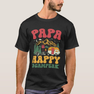 Cute Papa Of The Happy Camper Groovy Camping Trip T-Shirt