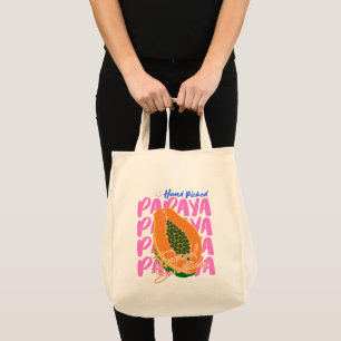 Cute Papaya Tropical Fruit Retro Summer Aesthetic Tote Bag
