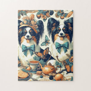 Cute Papillon Dog Illustration Jigsaw Puzzle