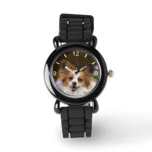 Cute Papillon Spaniel Photo Dog Lovers dial-plate Watch