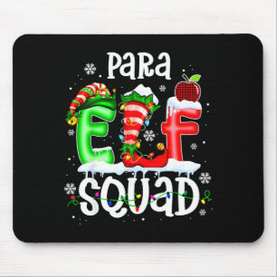 Cute Para Elf Squad Funny Christmas Elf Kids Teach Mouse Pad