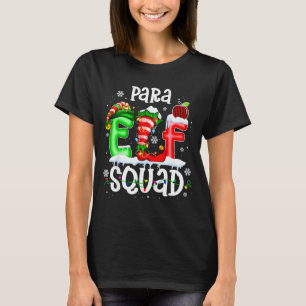 Cute Para Elf Squad Funny Christmas Elf Kids Teach T-Shirt