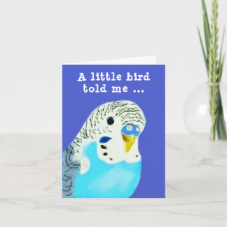 Cute parakeet birthday card