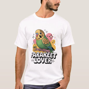 Cute Parakeet Illustration   Colorful Bird Art for T-Shirt