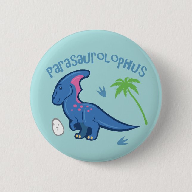 Cute Parasaurolophus 2 Inch Round Button (Front)