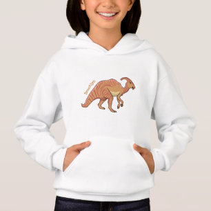Cute parasaurolophus dinosaur cartoon illustration