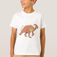 Cute parasaurolophus dinosaur cartoon illustration
