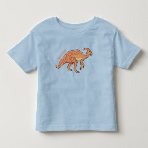 Cute parasaurolophus dinosaur cartoon illustration toddler t-shirt