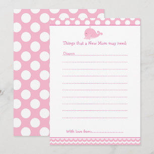 Cute Parent & Baby Whale Advice List for New Moms Invitation
