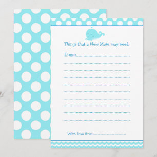 Cute Parent & Baby Whale Advice List for New Moms Invitation