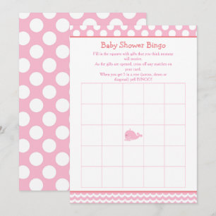 Cute Parent & Baby Whale Pink Girl Bingo Invitation