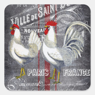 Cute Paris coq n'importe quel autocollant fin