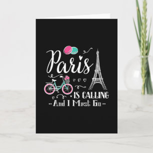 Cute Paris France Vacation Travel Christmas Gift  Card