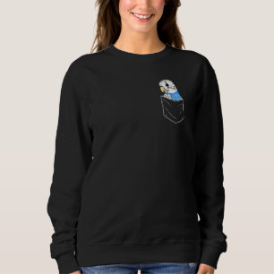 Cute Parrot In A Pocket I Blue Budgie Budgerigar   Sweatshirt