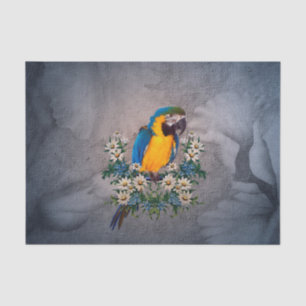 Cute parrot with flowers tissue paper