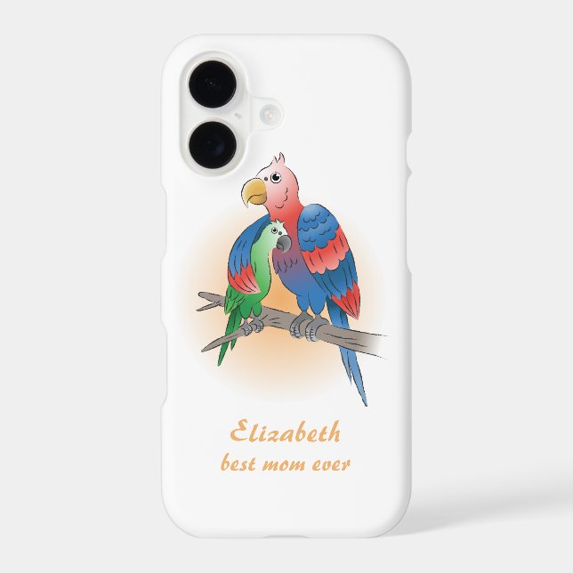 Cute Parrots Happy Mother's Day (Back)