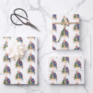 Cute Parrots Happy Mother's Day Wrapping Paper Sheet