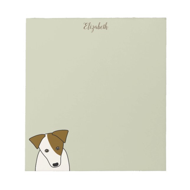 cute Parson Jack Russell Terrier personalized Notepad (Front)