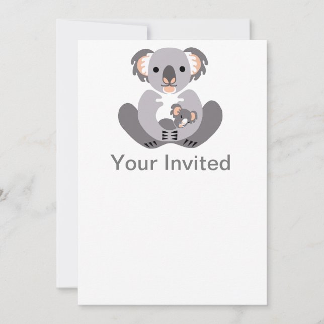 Cute -Party animal -Koala - invitation (Front)