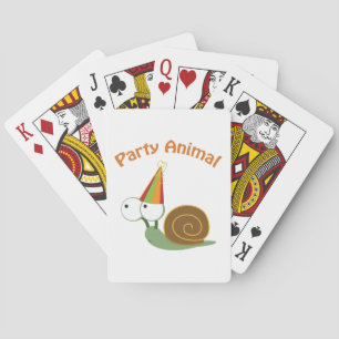 Cute Party Animal Snail Playing Cards