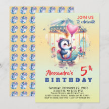 Cute Party Animals Penguin Watercolor