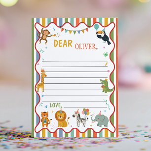 Cute Party Animals Time Capsule Note Message Card