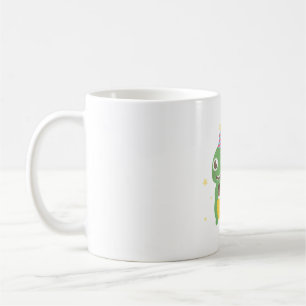 Cute Party Dinosaur with Cake and Balloon Coffee Mug