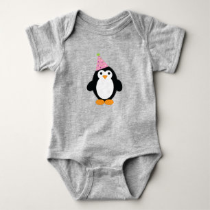 Cute Party Penguin Baby Bodysuit
