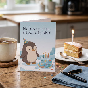 Cute Party Penguin Dry Humour Custom Birthday Card