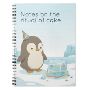 Cute Party Penguin   Dry Humour Custom Notebook