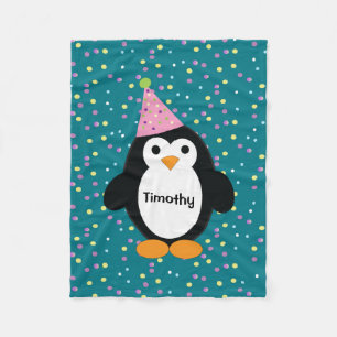 Cute Party Penguin Fleece Blanket