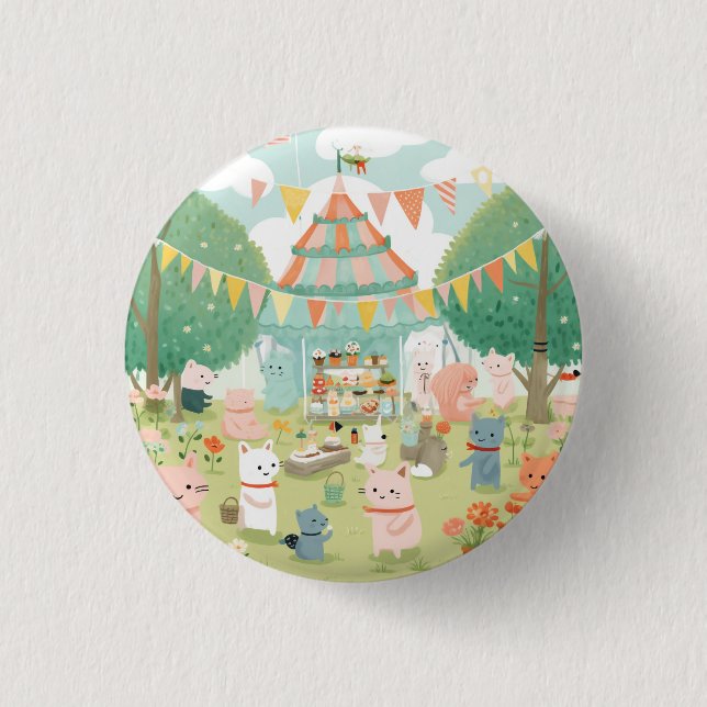 Cute party themed. Birthday 1 Inch Round Button (Front)